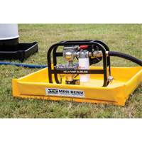 Yellow PVC Mini-Berm, 22 US gal. Capacity, 3' W x 3' L x 4" H Trail Hammer and Bolt