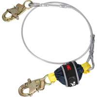 Cable Shock-Absorbing Lanyard, 6', Snap Hook Center, Snap Hook Leg Ends, Galvanized Steel Trail Hammer and Bolt