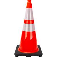 Premium Traffic Cone, 28", Orange, 4" & 6" Reflective Collar(s) Trail Hammer and Bolt