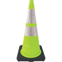 Premium Traffic Cone, 28", Lime Green, 4" & 6" Reflective Collar(s) Trail Hammer and Bolt