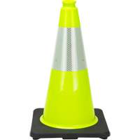 Premium Traffic Cone, 18", Lime Green, 6" Reflective Collar(s) Trail Hammer and Bolt