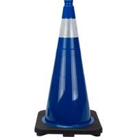 Premium Traffic Cone, 28", Blue, 4" Reflective Collar(s) Trail Hammer and Bolt