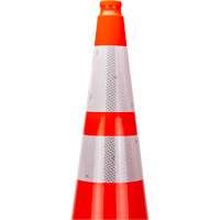 Premium Traffic Cone, 36", Orange, 4" & 6" Reflective Collar(s) Trail Hammer and Bolt