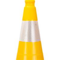 Premium Traffic Cone, 28", Yellow, 4" Reflective Collar(s) Trail Hammer and Bolt
