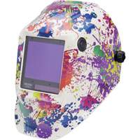 VIKING 3350 Creative Spark Welding Helmet, 3.74" L x 3.34" W View Area, 5 - 13 Shade Range Trail Hammer and Bolt