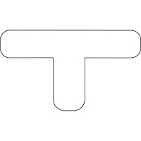 Formes pour le marquage des planchers, T, 9,5" lo x 6,5" la, Blanc, Vinyle Trail Hammer and Bolt