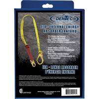 External Energy Absorber Lanyard with 2-1/4" Hook in Retail Box, 6', Snap Hook Center, Snap Hook Leg Ends, Polyester Trail Hammer and Bolt