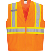 Veste de s&eacute;curit&eacute; &agrave; bandes contrastantes, Orange haute visibilit&eacute;, Petit, Polyester Trail Hammer and Bolt