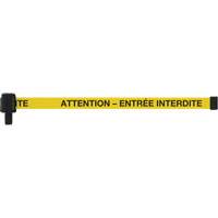 PLUS Banner, Attention - Entr&eacute;e Interdite, 15', Black and Yellow Tape Trail Hammer and Bolt
