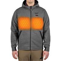 Chandail &agrave; capuchon chauffant M12 avec pile, Hommes, T-Grand, Gris, Poly-coton Trail Hammer and Bolt