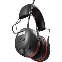 Black & Red Air Defender AM/FM Earmuffs, Headband Style, 24 dB Trail Hammer and Bolt