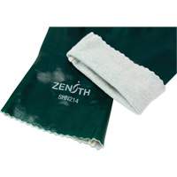 Double Dipped Green Gloves, 12" L, PVC, Cotton Jersey Inner Lining, 70-mil Trail Hammer and Bolt