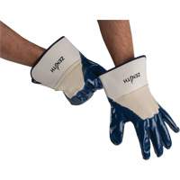 Heavyweight Safety Cuff Gloves, 11/2X-Large, Nitrile Coating, Cotton Shell Trail Hammer and Bolt