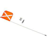 Tige de s&eacute;curit&eacute; robuste, Fixation Filet&eacute;, Hauteur 5', Orange avec X r&eacute;fl&eacute;chissant Trail Hammer and Bolt