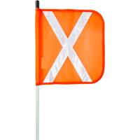 Tige de s&eacute;curit&eacute; robuste, Fixation Filet&eacute;, Hauteur 5', Orange avec X r&eacute;fl&eacute;chissant Trail Hammer and Bolt