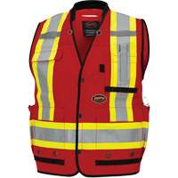 6678 High-Visibility Antimicrobial Mesh-Back Surveyor Vest, Red, Small, Polyester Trail Hammer and Bolt