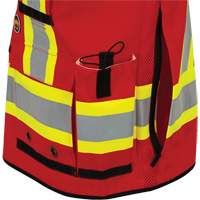 6678 High-Visibility Antimicrobial Mesh-Back Surveyor Vest, Red, Small, Polyester Trail Hammer and Bolt
