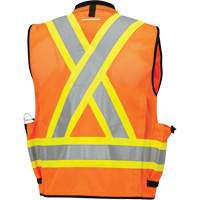 6680 High-Visibility Antimicrobial Mesh-Back Surveyor Vest, High Visibility Orange, Small, Polyester Trail Hammer and Bolt