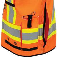 6680 High-Visibility Antimicrobial Mesh-Back Surveyor Vest, High Visibility Orange, Small, Polyester Trail Hammer and Bolt