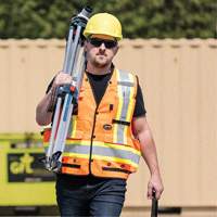 6680 High-Visibility Antimicrobial Mesh-Back Surveyor Vest, High Visibility Orange, Small, Polyester Trail Hammer and Bolt