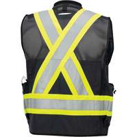 6679 High-Visibility Antimicrobial Mesh-Back Surveyor Vest, Black, Small, Polyester Trail Hammer and Bolt