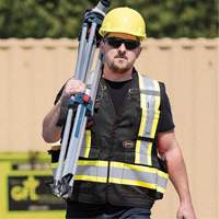 6679 High-Visibility Antimicrobial Mesh-Back Surveyor Vest, Black, Small, Polyester Trail Hammer and Bolt