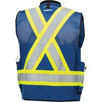 6681 High-Visibility Antimicrobial Mesh-Back Surveyor Vest, Royal Blue, Small, Polyester Trail Hammer and Bolt