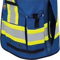 6681 High-Visibility Antimicrobial Mesh-Back Surveyor Vest, Royal Blue, Small, Polyester Trail Hammer and Bolt