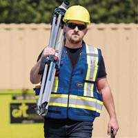 6681 High-Visibility Antimicrobial Mesh-Back Surveyor Vest, Royal Blue, Small, Polyester Trail Hammer and Bolt