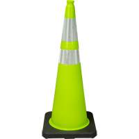 Premium Traffic Cone, 36", Lime Green, 4" & 6" Reflective Collar(s) Trail Hammer and Bolt