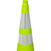 Premium Traffic Cone, 36", Lime Green, 4" & 6" Reflective Collar(s) Trail Hammer and Bolt