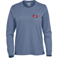 GRIDIRON Long Sleeve Pocket T-Shirt, Women's, X-Small, Blue Trail Hammer and Bolt