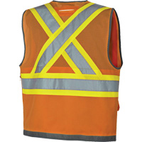 Pioneer Mesh Back Zip Front Surveyor Safety Vest, High Visibility Orange, Small, Polyester Trail Hammer and Bolt