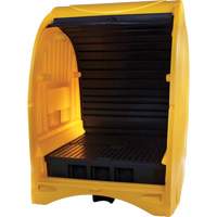 4-Drum Hard Cover Spill Pallet, 68.11" L x 61.61" W x 83.07" H, 1433 lbs. Load Capacity Trail Hammer and Bolt