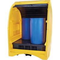 4-Drum Hard Cover Spill Pallet, 68.11" L x 61.61" W x 83.07" H, 1433 lbs. Load Capacity Trail Hammer and Bolt