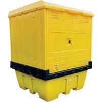 Hard Cover IBC Spill Pallet, 70" L x 70" W x 90" H, 1135 lbs. Load Capacity Trail Hammer and Bolt