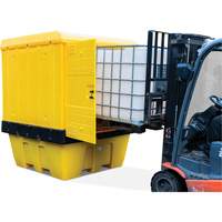 Hard Cover IBC Spill Pallet, 70" L x 70" W x 90" H, 1135 lbs. Load Capacity Trail Hammer and Bolt