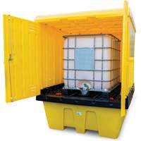 Hard Cover IBC Spill Pallet, 70" L x 70" W x 90" H, 1135 lbs. Load Capacity Trail Hammer and Bolt
