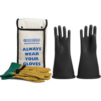 Class 2 Rubber Electrical Glove Kit, 9, 14" L, 37 cal/cm², NFPA 70E Trail Hammer and Bolt