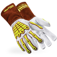 HeatArmor&reg; 5056IMP Welding Gloves, Grain Goatskin, Size X-Small Trail Hammer and Bolt