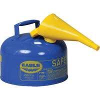 Safety Can for Kerosene with Funnel, Type I, Galvanized Steel, 2.5 US gal., Blue, FM Approved/UL/ULC Listed Trail Hammer and Bolt
