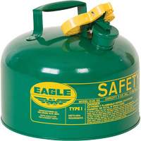 Safety Can for Combustibles, Type I, Galvanized Steel, 2.5 US gal., Green, FM Approved/UL/ULC Listed Trail Hammer and Bolt