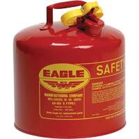 Safety Can for Flammables, Type I, Galvanized Steel, 5 US gal., Red, FM Approved/UL/ULC Listed Trail Hammer and Bolt