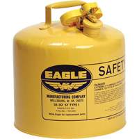 Safety Can for Diesel, Type I, Galvanized Steel, 5 US gal., Yellow, FM Approved/UL/ULC Listed Trail Hammer and Bolt
