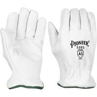 Cut-Resistant Driver's Gloves, Small, Grain Goatskin Palm Trail Hammer and Bolt