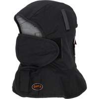 Pioneer 765A Flame-Resistant Quilted Hard Hat Liner with Long Neck & Detachable Mouthpiece, Black/Grey, Cotton/FR-Tech&reg;/Modacrylic/Nylon Trail Hammer and Bolt
