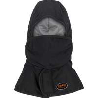 Pioneer 765A Flame-Resistant Quilted Hard Hat Liner with Long Neck & Detachable Mouthpiece, Black/Grey, Cotton/FR-Tech&reg;/Modacrylic/Nylon Trail Hammer and Bolt