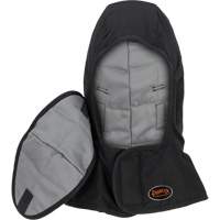 Pioneer 765A Flame-Resistant Quilted Hard Hat Liner with Long Neck & Detachable Mouthpiece, Black/Grey, Cotton/FR-Tech&reg;/Modacrylic/Nylon Trail Hammer and Bolt