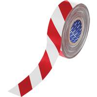 ToughStripe&reg; Max Floor Marking Tape, 2" x 100', Polyester, Red and White Trail Hammer and Bolt