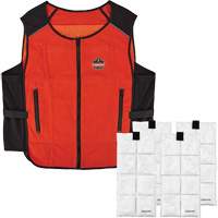 Veste de refroidissement &agrave; changement de phase l&eacute;g&egrave;re avec sachets de recharge Chill-Its 6260, Petit/Moyen, Orange Trail Hammer and Bolt